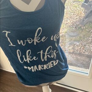 Blue Graphic Tank Top